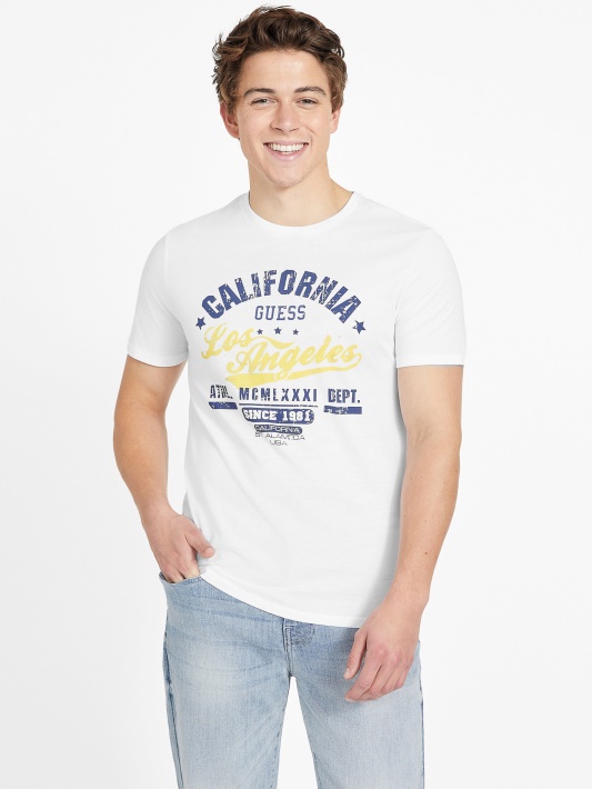 Eko Varto Crewneck Marškinėliai Atspėti Grynai Baltas