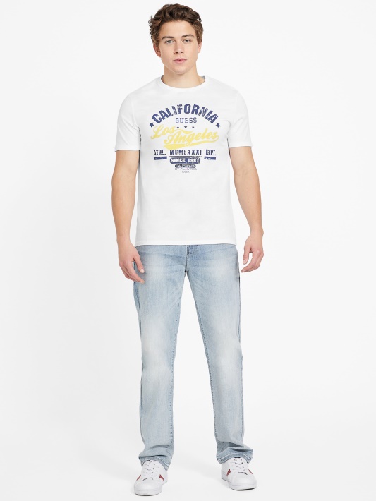 Eko Varto Crewneck Marškinėliai Atspėti Grynai Baltas