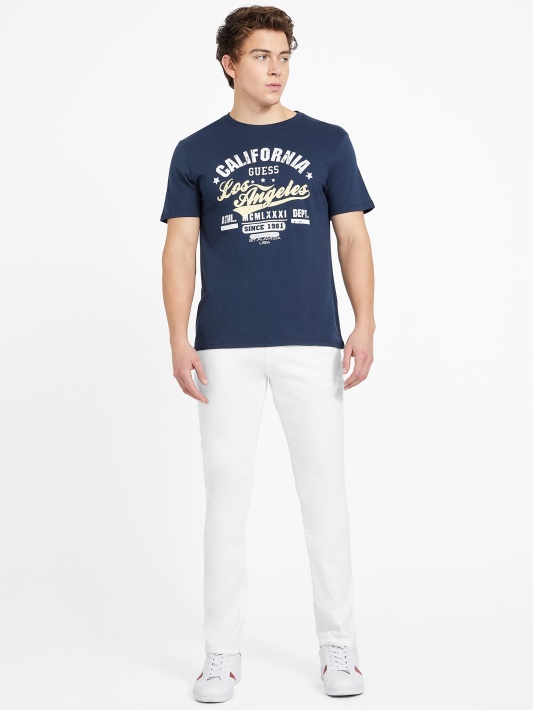 Juodas Mėlynas Guess Eco Varto Crewneck Marškinėliai