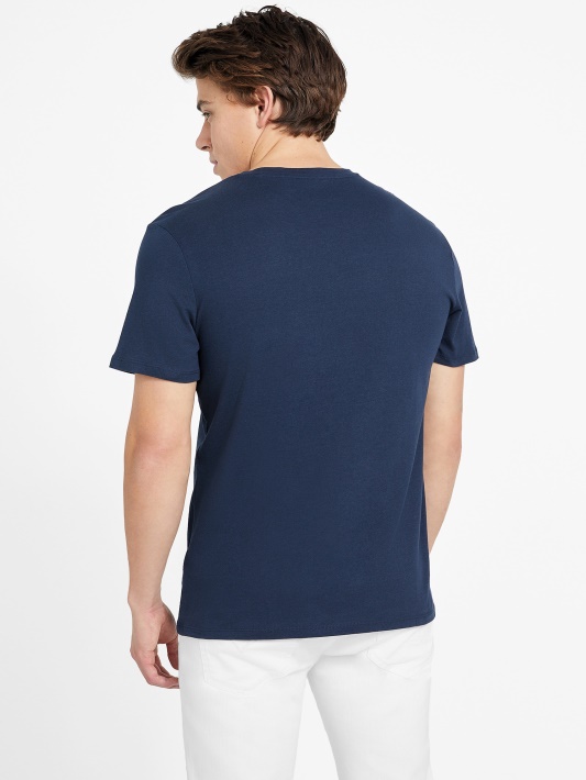Juodas Mėlynas Guess Eco Varto Crewneck Marškinėliai