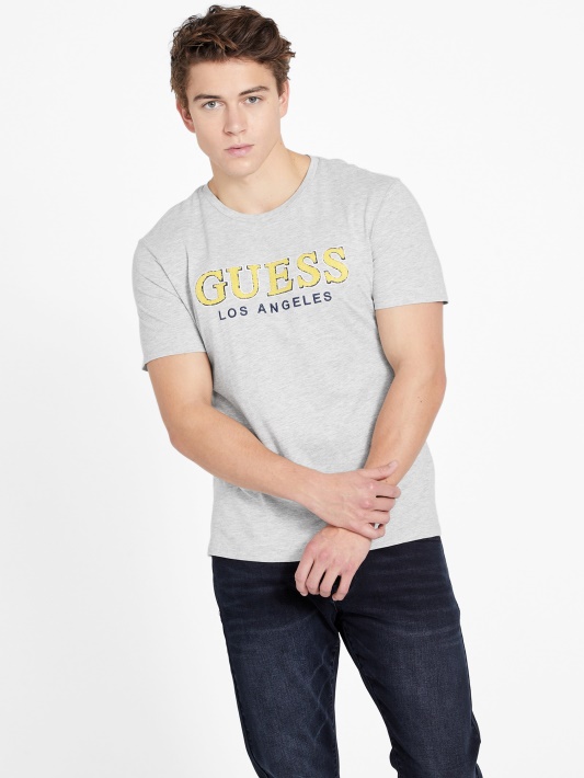 Atspėti Eco Spont Crewneck Marškinėliai šviesiai Pilkos Spalvos