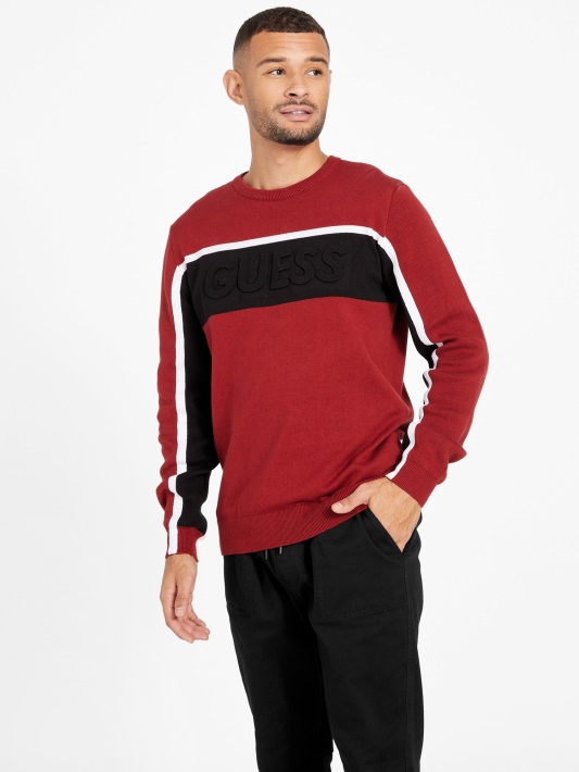 Atspėti Rowe Color-block Megztinis Raudonas Noir