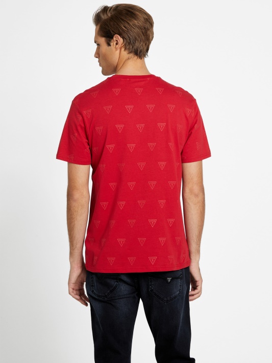 Universiteto Raudona Rustie Logotipas Crewneck Tee Spėlioti