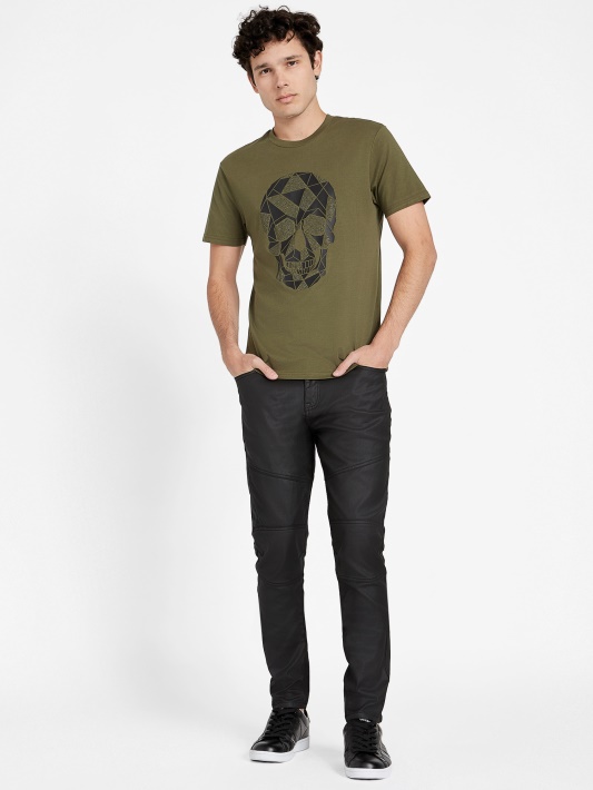 Alyvuogių Ryto Plunksna Geometrinė Crewneck Tee Spėjimas