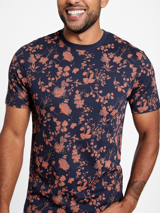 Spėk Lennard Floral Tee Naktinis Laivynas