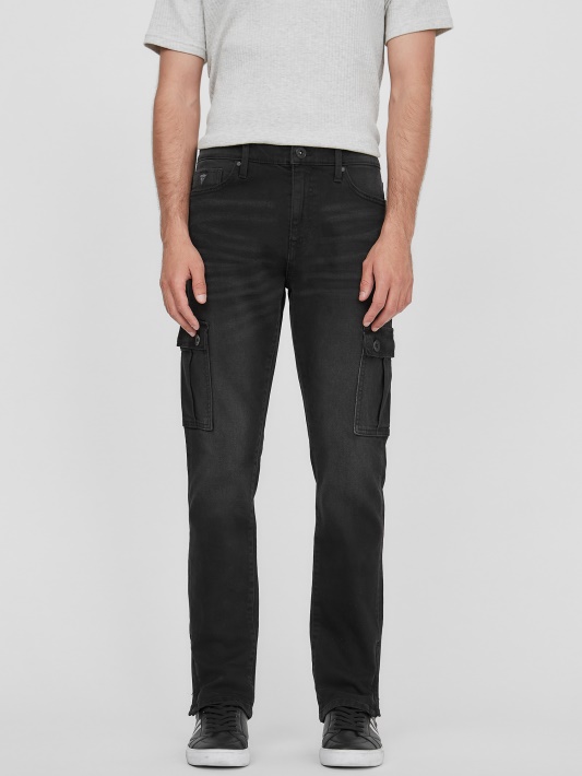 Kayden Zip Cuff Cargo Pants Atspėti Juodas Skalbimas