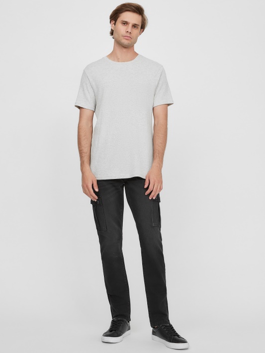 Kayden Zip Cuff Cargo Pants Atspėti Juodas Skalbimas