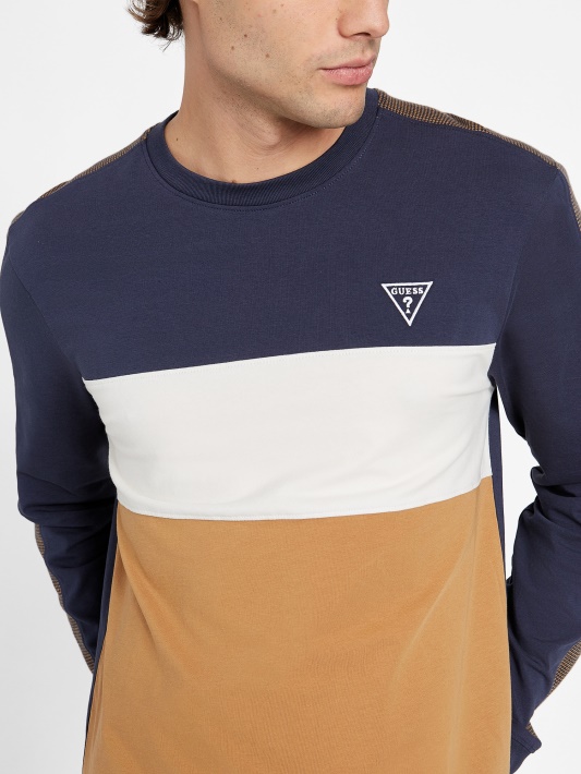 Atspėti Eco Arto Color-block Crewneck Megztinis Rudas Topazas Multi
