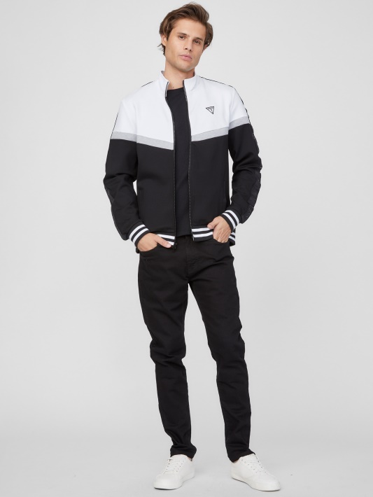 Atspėti Juoda Andrew Color-block Striukė Su Užtrauktuku