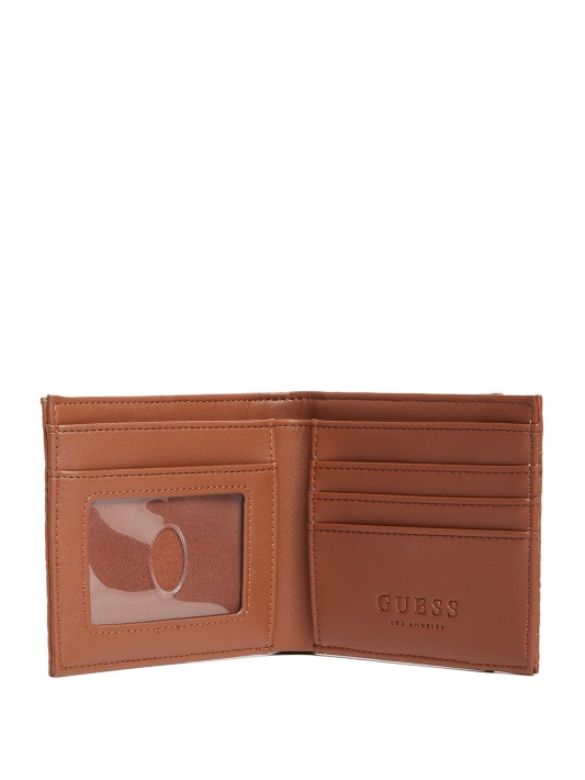 Ruda Atspėti įspaustu Logotipu Bifold Piniginė