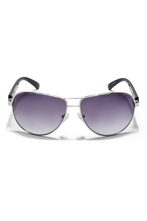 Tekstūruotos Rankos Aviator Akiniai Nuo Saulės Wht/silver Guess
