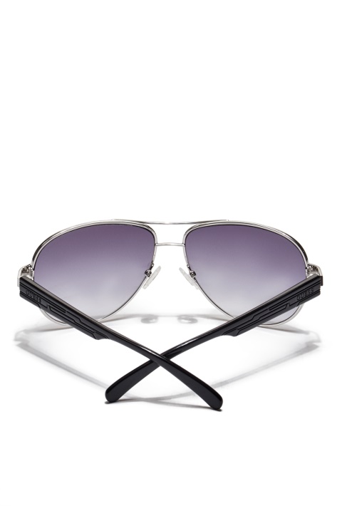 Tekstūruotos Rankos Aviator Akiniai Nuo Saulės Wht/silver Guess