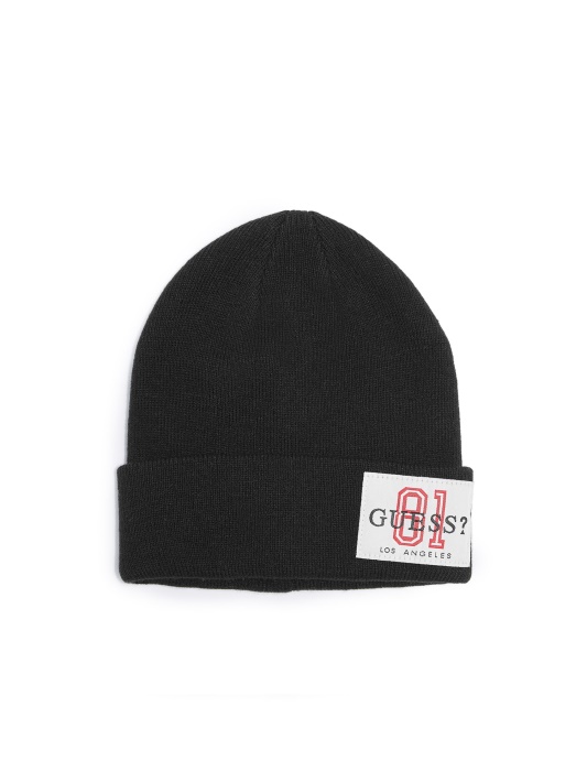 Logotipo Pleistras Beanie Guess Juodas