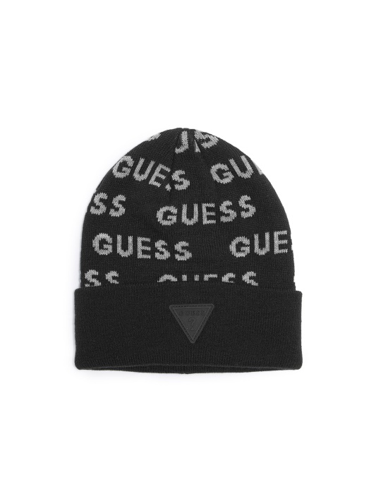 Juoda Atspėti Viso Logotipo Teksto Beanie