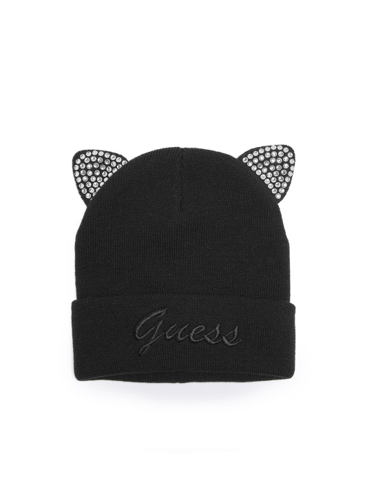 Spėk Kalnų Krištolinio Akmens Katės Ausis Beanie Juoda