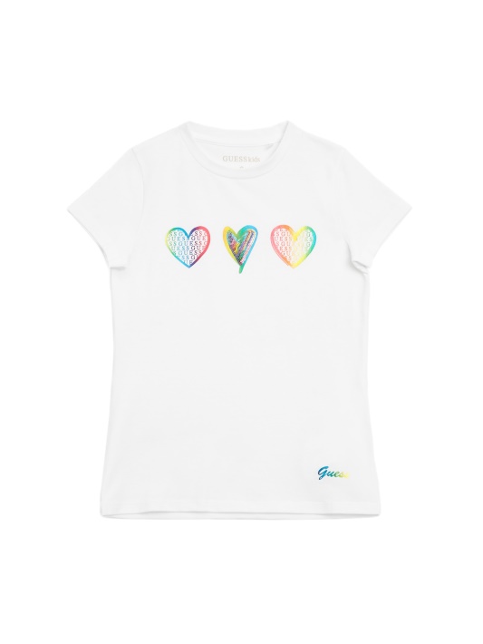 Libi Hearts Tee (7-14) Grynas Baltas Spėjimas