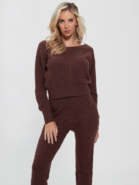 Pure Choco Guess Teresa Mišrus Kabeliu Megztas Megztinis