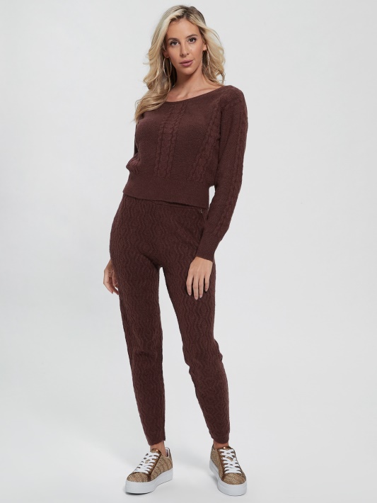 Pure Choco Guess Teresa Mišrus Kabeliu Megztas Megztinis