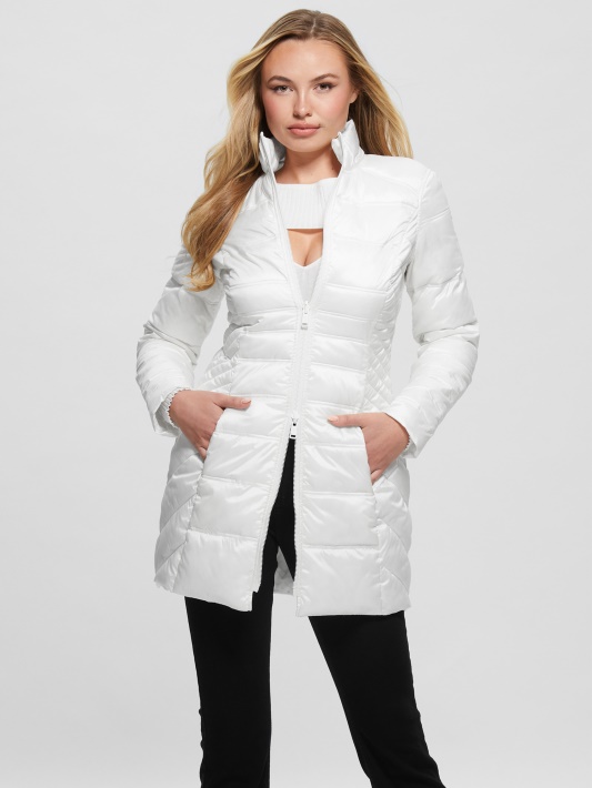 Guess Eco Joy Apverčiama Striukė Grynai Balta