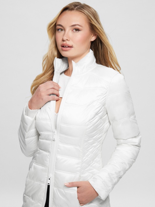 Guess Eco Joy Apverčiama Striukė Grynai Balta