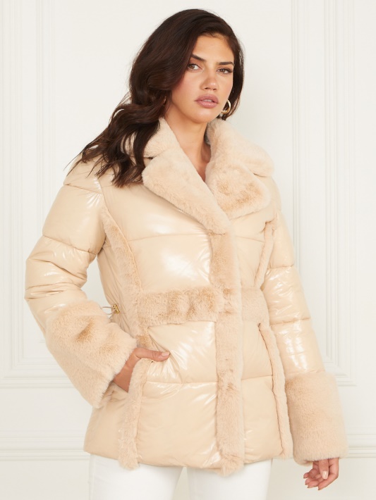 Bessie Puffer Coat Neutralus Dramblio Kaulo Spėjimas