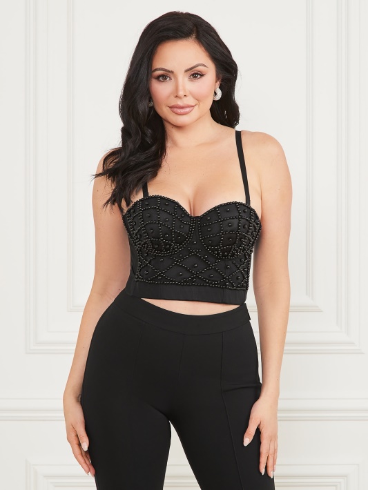 Spėk Lea Bustier Top Jet Black Multi