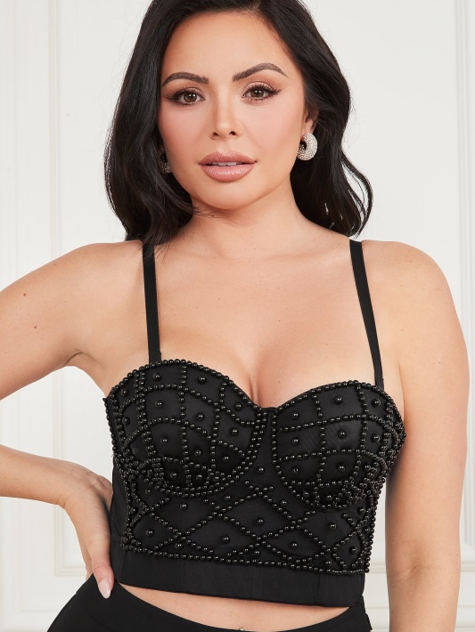 Spėk Lea Bustier Top Jet Black Multi