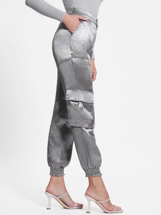 Guess Eco Soundwave Satin Cargo Kelnės Metalinės