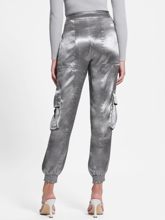 Guess Eco Soundwave Satin Cargo Kelnės Metalinės
