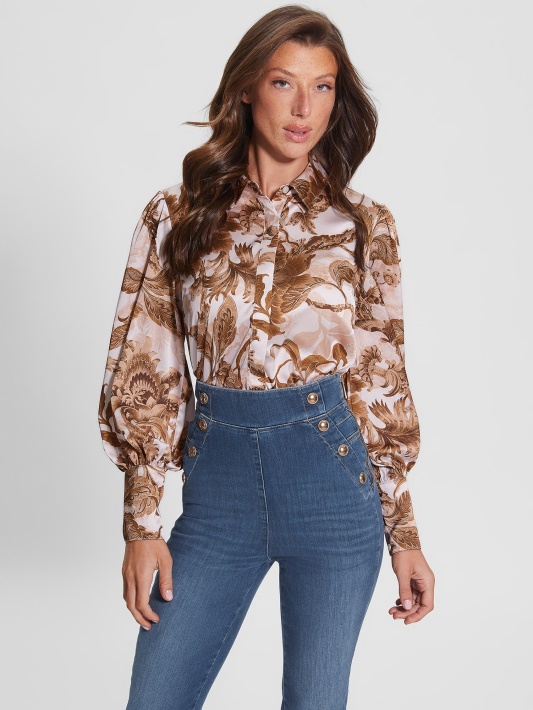 Ekologinis Varnas žavesys Top Guess Porcelianinis Gėlių Raštas Br