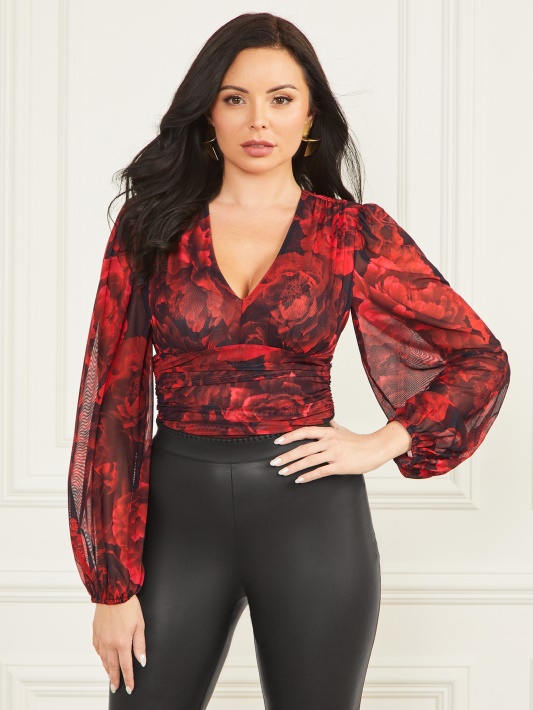 Sofia Bodysuit Aistros Gėlių Spausdinimo Spėjimas