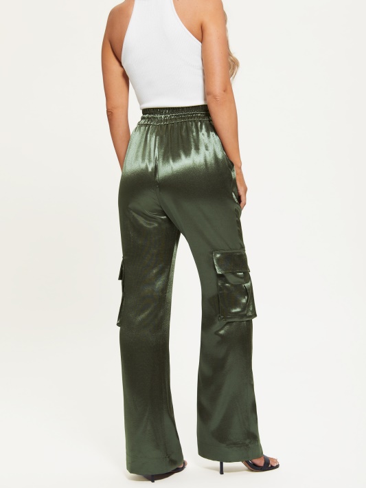Hunter Green Chantal Metalic Cargo Pants Atspėti