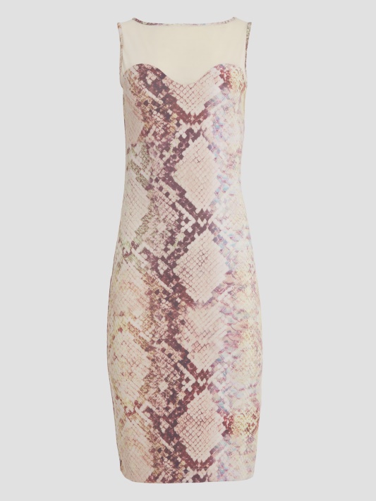 Atspėti Glam Snake Print Amanda Gyvatės Odos Suknelė