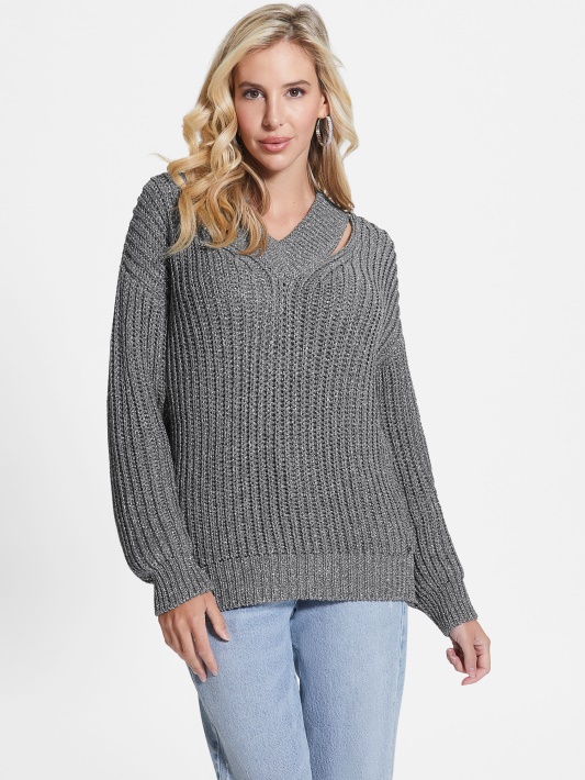 Lise Cutout Megztinis Atspėti Mindful Lurex Multi