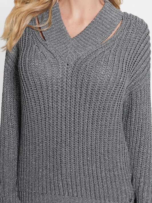 Lise Cutout Megztinis Atspėti Mindful Lurex Multi