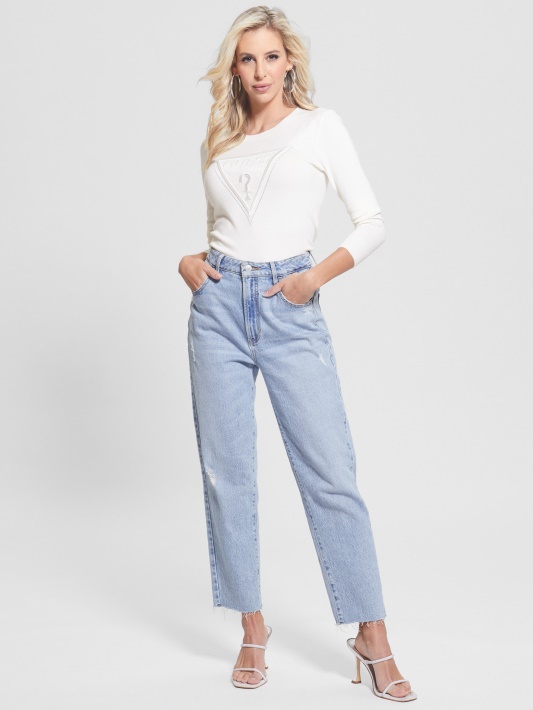Guess Eco Eloise Megztinis Kreminis Baltas