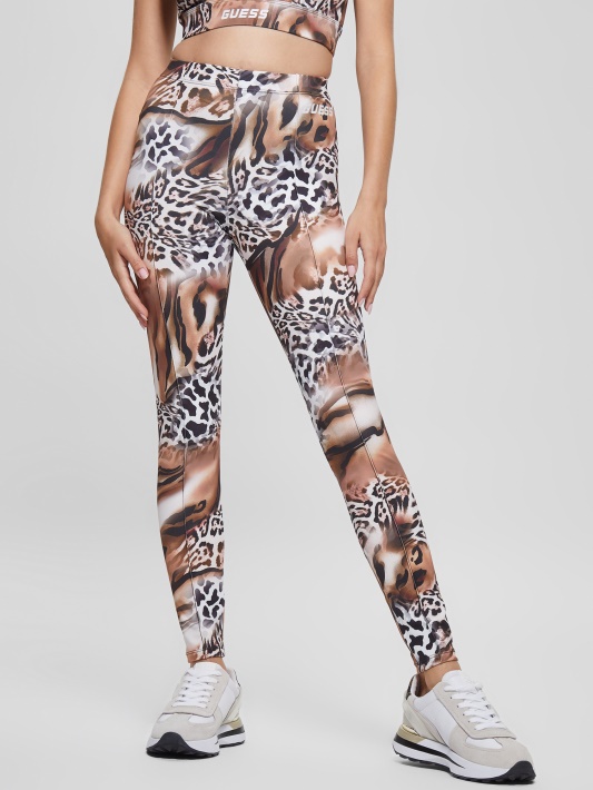 Skystas Leopardo Raštas Guess Eco Adrianna Animalier Antblauzdžiai