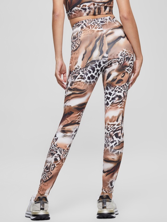 Skystas Leopardo Raštas Guess Eco Adrianna Animalier Antblauzdžiai