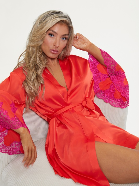 Bridgette Kimono Atspėti Raudoną Lavą