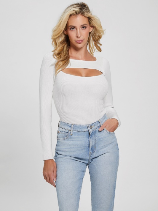 Eco Liv Cutout Bodysuit Atspėti Balandis Baltas
