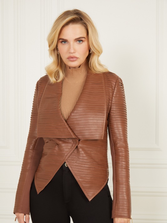 Ruda Gražuolė Guess Shayna Drape Odinė Striukė