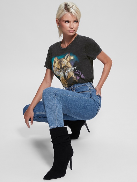 Atspėti Jet Black Multi į Naktinį Lengvą Marškinėlį