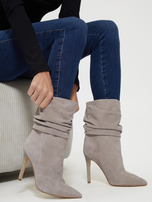 Atspėti Nugaros Suede Slouch Bootie Taupe