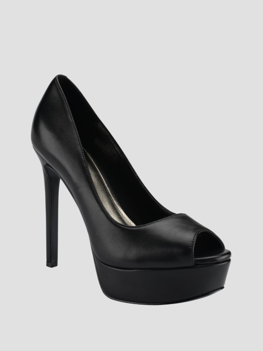 Atspėk Juodas 001 Cacei Peep-toe Stiletas