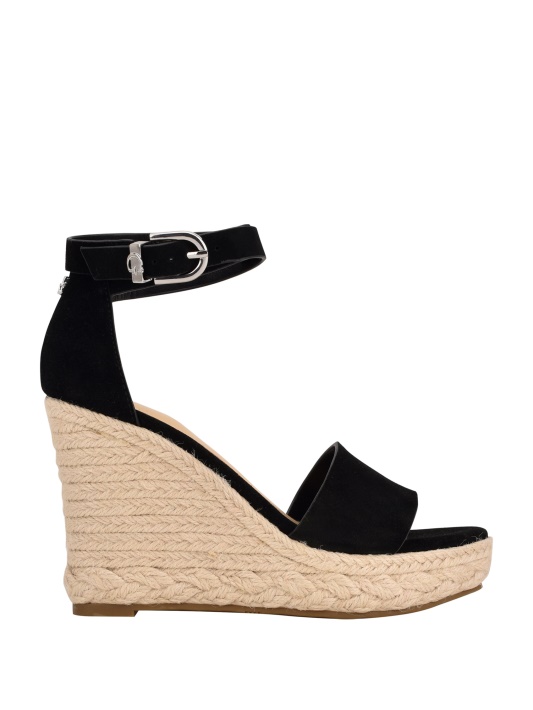 Hidy Suede Espadrille Pleištai Atspėti Juoda1