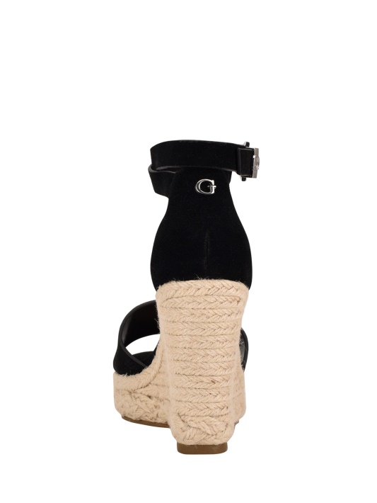 Hidy Suede Espadrille Pleištai Atspėti Juoda1