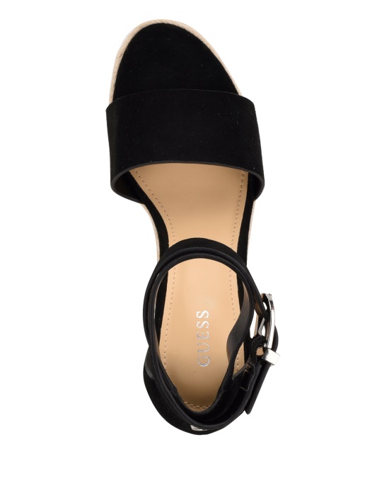 Hidy Suede Espadrille Pleištai Atspėti Juoda1