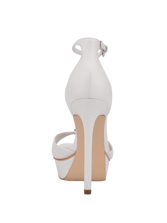 Baltos Odinės Ellsyn Platforminės Stiletto Sandalai Atspėti