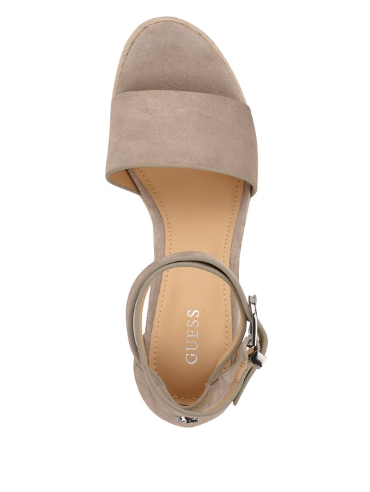 Hidy Suede Espadrille Pleištai Guess Taupe