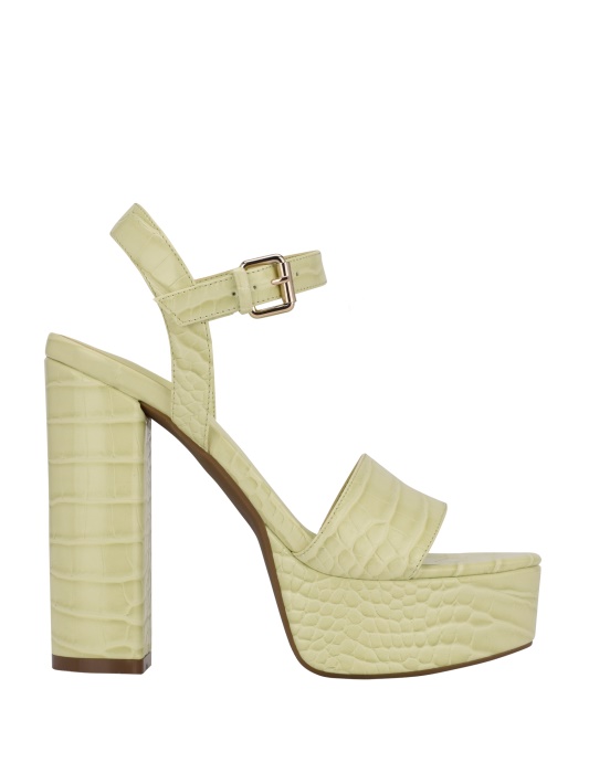 Lt Green Guess Gabeli Croc Platforminiai Sandaliniai Kulniukai
